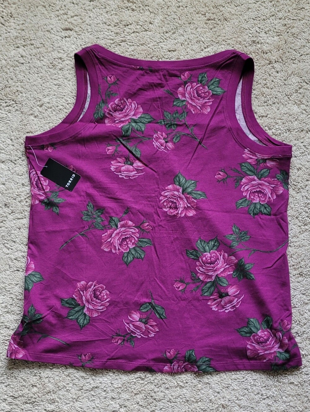 Torrid Girlfriend Floral Tank Top, NWT, Cotton, Size 0x - Picture 2 of 5